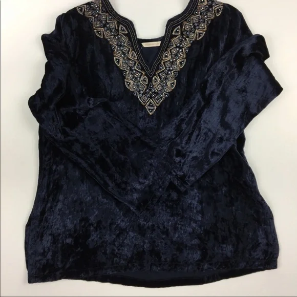 Soft Surroundings blue velvet tunic - Picture 16 of 16